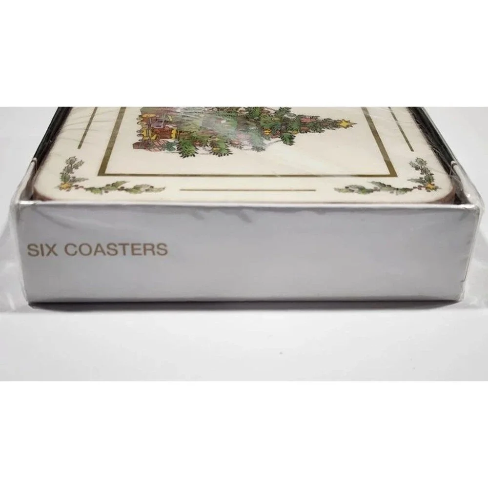Royal Table White Christmas Tree Coasters NEW